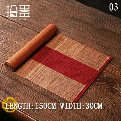 Dark red150x30cm Креативные чайные коврики ручной работы, подстилки под стол, подстаканники, китайское народное бамбуковое волокно, Декор, ремесла, лен, хлопок, настольная дорожка - Цвет: Dark red150x30cm