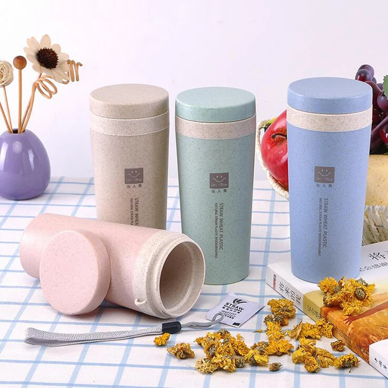 Лучшая эко стильная Пшеничная солома пластиковая Спортивная бутылка для воды