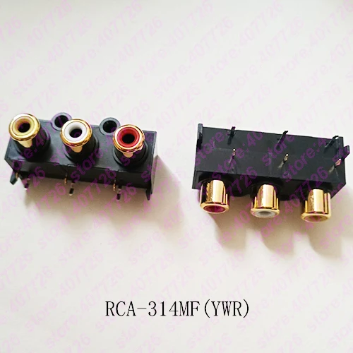 Позолоченный разъем RCA для аудио/видео 2 шт. гнездовой AV с тремя отверстиями
