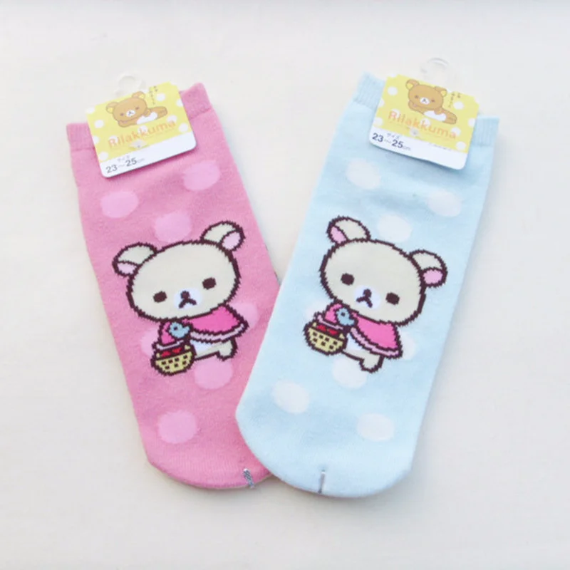 Носки с мультипликационным принтом Rilakkuma милые забавные новые женские хлопковые носки мягкие удобные летние calcetines mujer divertido