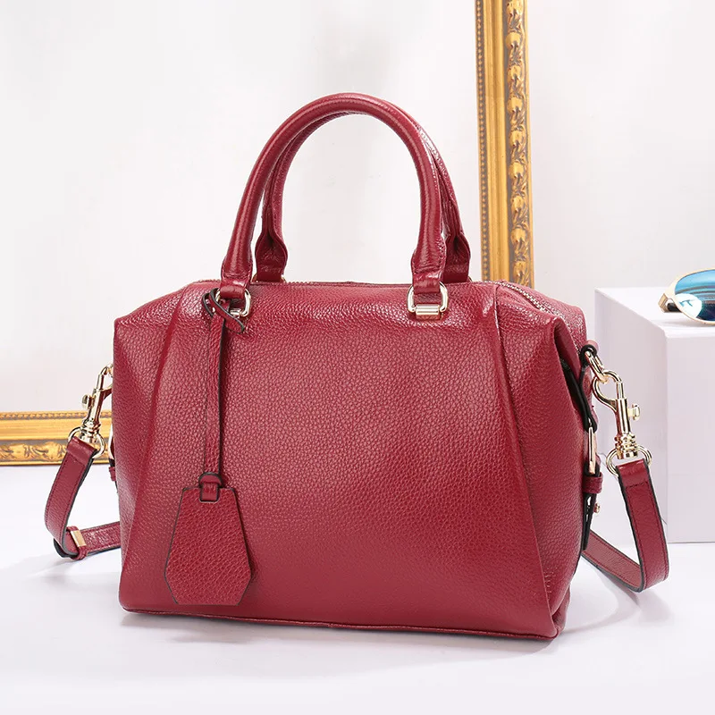 2018 Natural Cowhide Mature Pillow Bag Genuine Leather Women's Handbag for Mom High Quality Shoulder Causal | Багаж и сумки