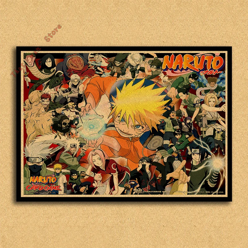 Постер Naruto обои аниме картины общежитии окружает джакузи Наруто/Учиха Итачи/плакат из крафт-бумаги/стикер на стену без рамки - Цвет: Темно-серый