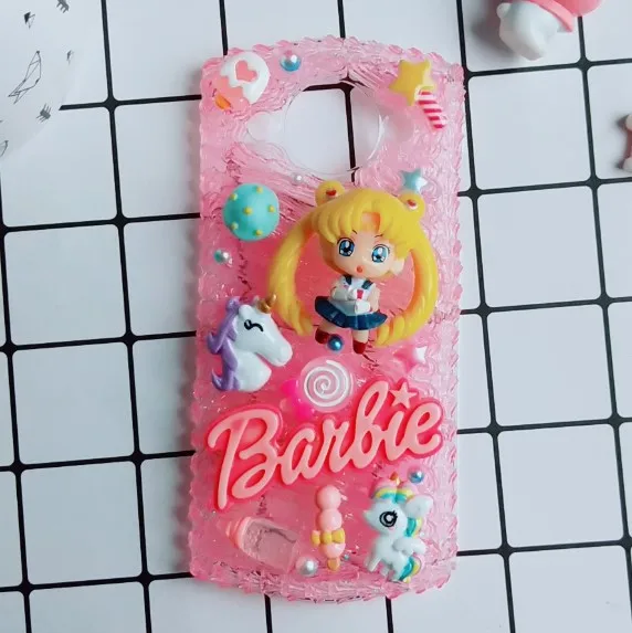 DIY чехол для iphone XS MAX 3D Сейлор Мун телефона XR X ручной работы Кристальный кремовый 8