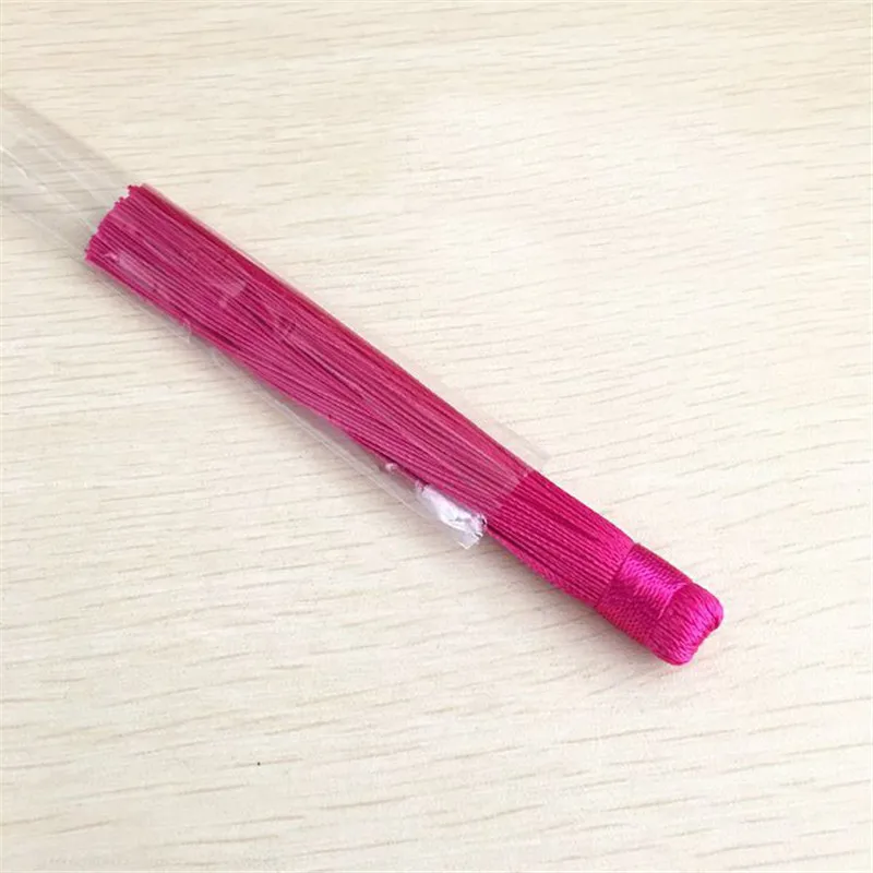 hot pink 10 шт./лот, 120 мм, вискоза, полиэстер, шелковые кисточки для серег, талисманы, китайский узел, хлопковые кисточки для изготовления ювелирных изделий, сделай сам, Borlas Piel - Цвет: hot pink