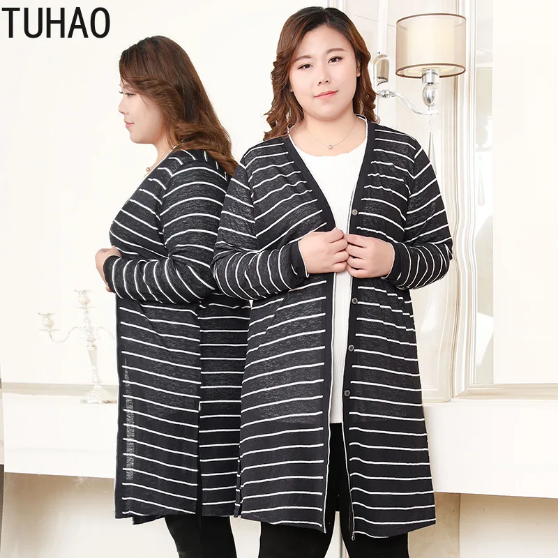 Женский трикотажный тренчкот TUHAO размера плюс 10XL 8XL 6XL женские пальто среднего