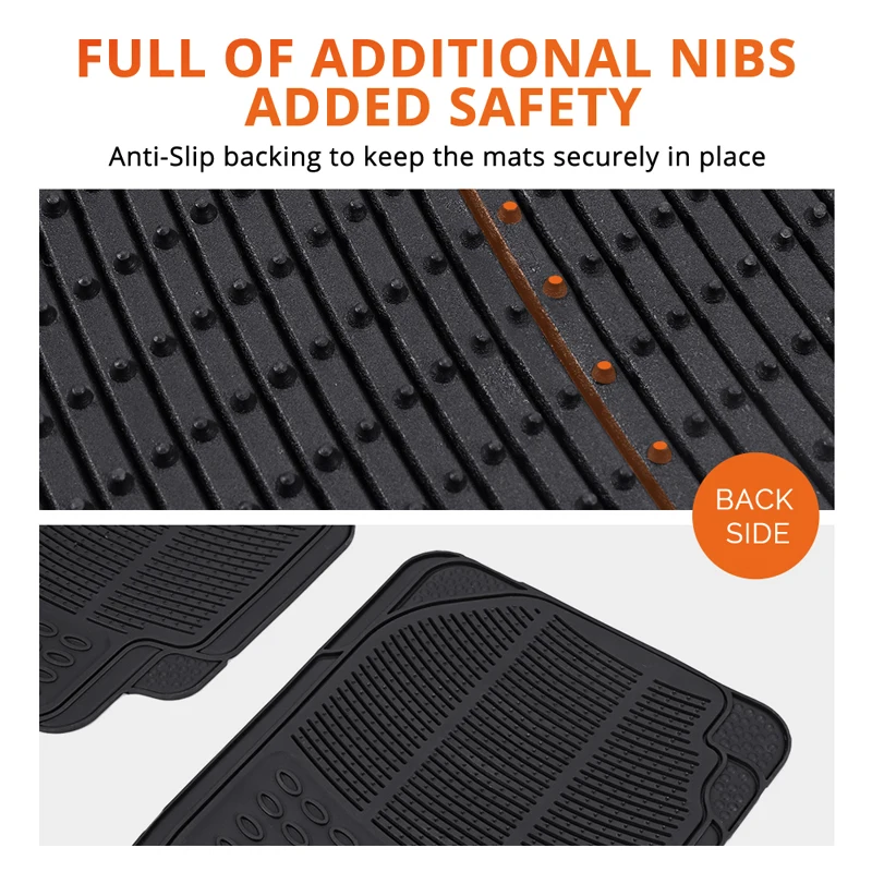 Partol автомобиля коврики против скольжения Гибкая прочная черный интерьер стиль