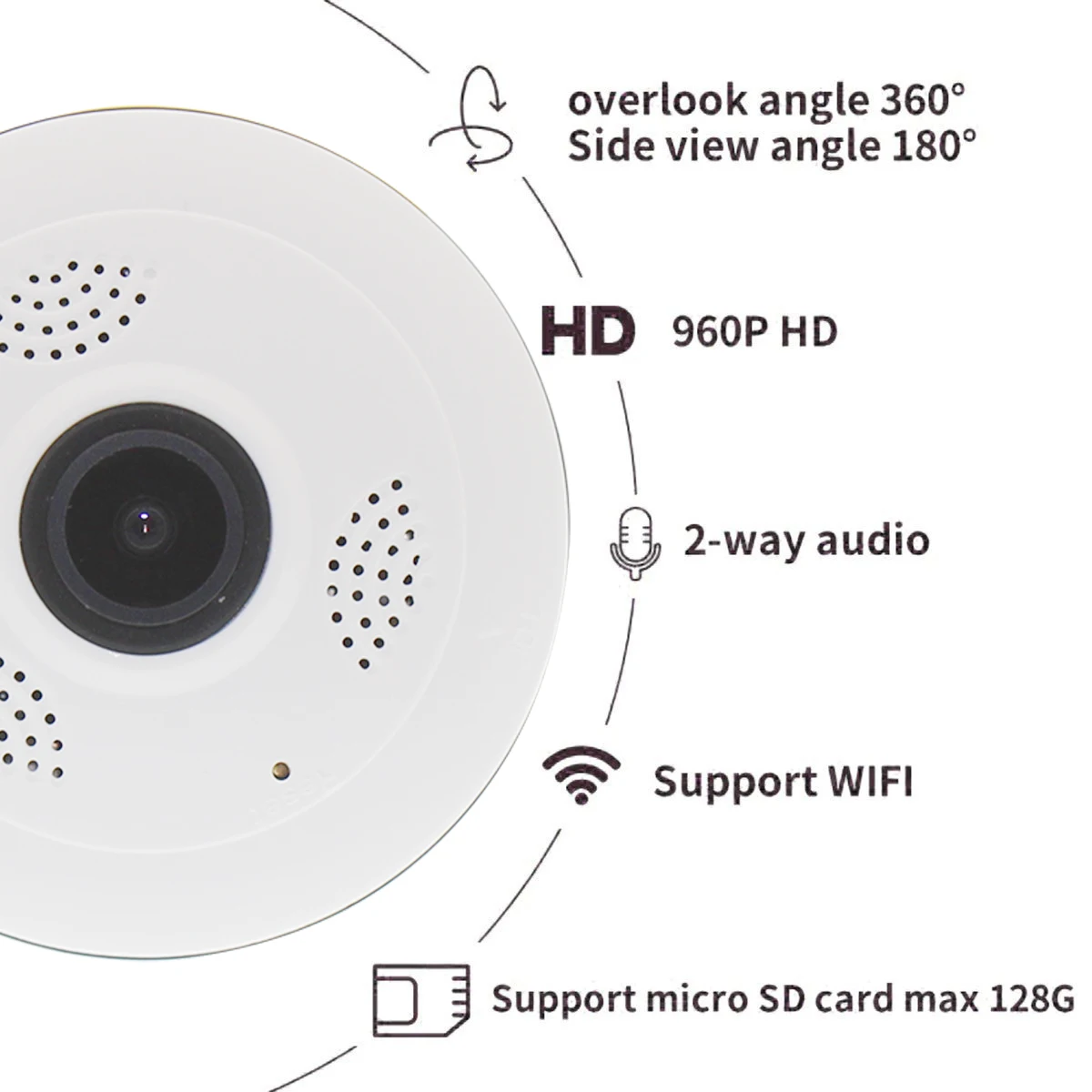 Панорамная мини IP камера с полным обзором 1 3 м 960P|motion detection|wifi securitysecurity cctv |