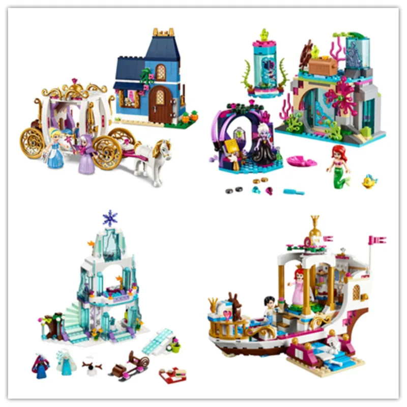 Золушка Legoings Принцесса Эльза модель строительные блоки наборы Русалка Ариэль