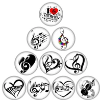 music musical notes instruments 10pcs mixed 12mm16mm18mm25mm round photo glass cabochon demo flat back making findings