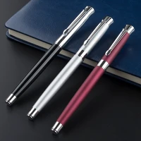 luxury quality 903 black stainless steel business office 0 5mm nib rollerball pen new listed school gift metal ballpoint pen