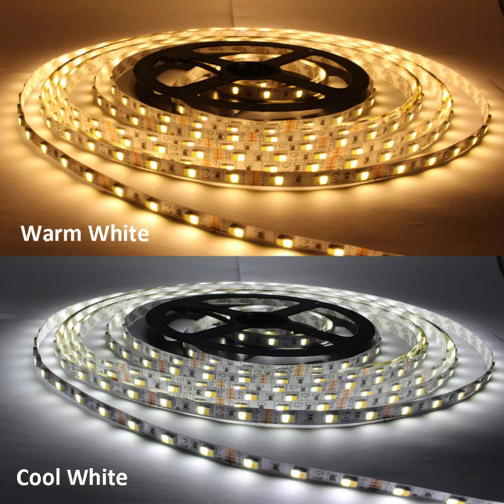 Светодиодная ленсветильник CCT Dimmable SMD 5050 5M WW CW с регулировкой температуры цвета IP67