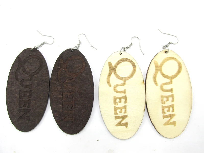 Бесплатная доставка! Деревянные серьги Queen Words|earrings free shipping|earrings earringearrings |