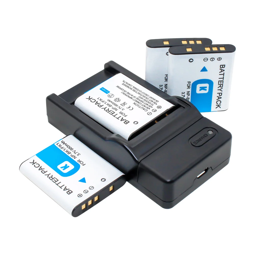 4x аккумуляторная батарея NP BK1 FK1 и 1x USB зарядное устройство для Sony DSC W190 S750 S780 S950 S980
