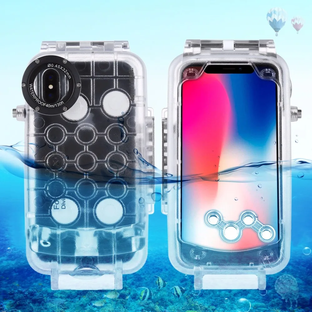 PULUZ для iPhone X XS 40 м/130 футов водонепроницаемый корпус дайвинга чехол серфинга