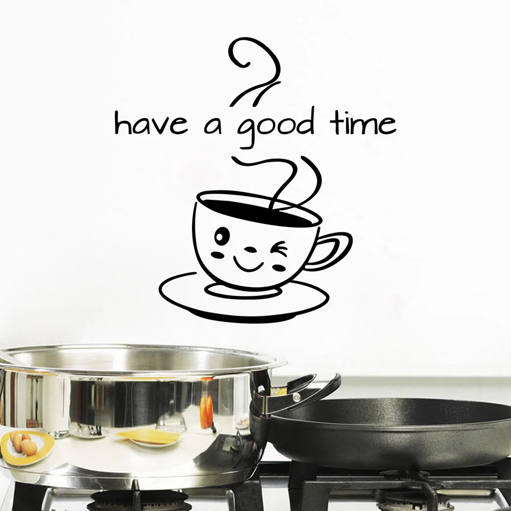 Кухня наклейка-цитата на стену &quotхорошего времени&quot виниловая настенная