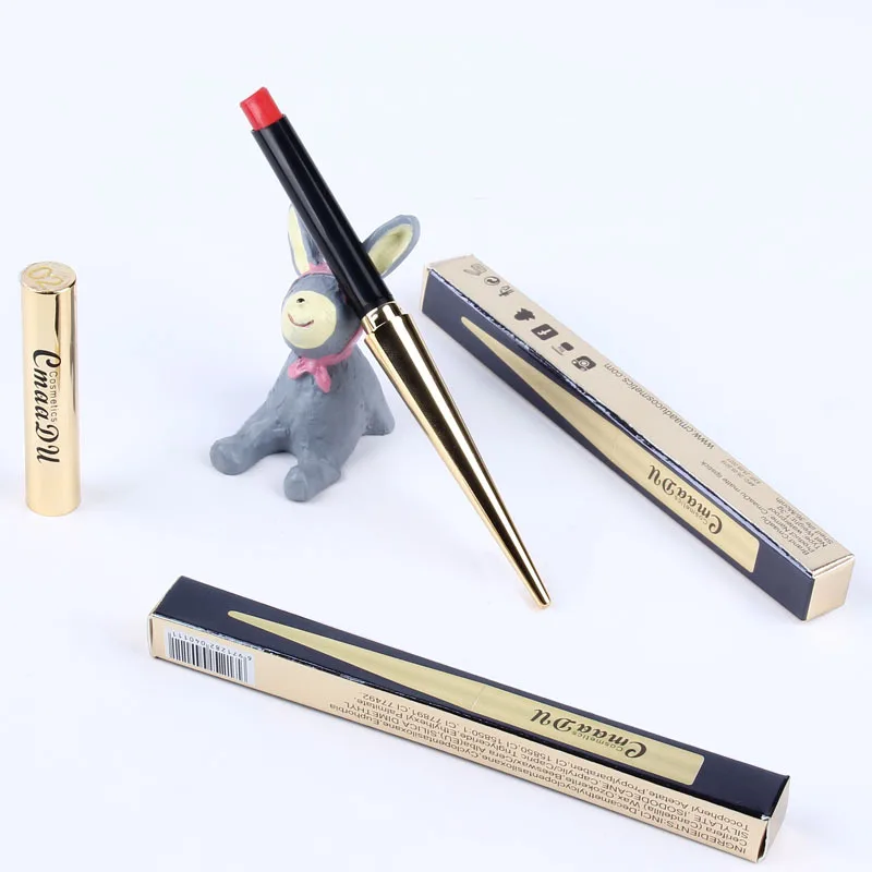 Новый 12 Цветов золото трубка в виде пули Водонепроницаемый губная помада