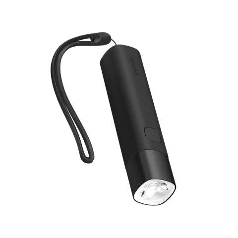 Xiaomi SOLOVE фонарик USB Перезаряжаемый яркий 3000 мАч power Bank портативный мини светодиодный Электрический фонарь для наружного велосипеда и телефона - Цвет: Черный