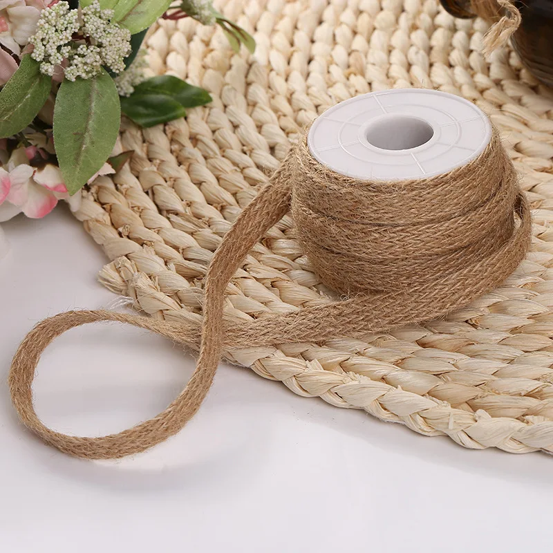 5Meters Nature Jute Burlap Ribbon Wedding DIY Decorations Rustic Flower Bottle Christmas Festival Party Handwork Crafts | Дом и сад