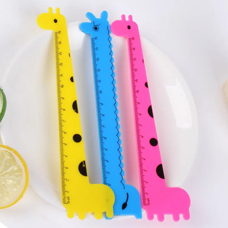 10 шт./лот креативные милые Мультяшные Животные Жираф дизайнерские линейки для