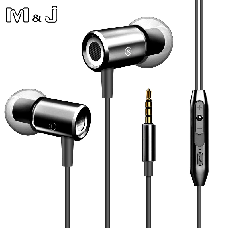 Проводные наушники M & J J12 с высоким разрешением металлические магнитные вкладыши