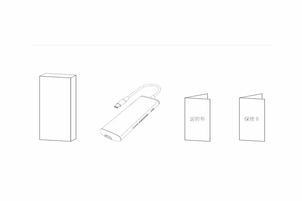 Xiaomi hagибис usb type-C зарядный адаптер 6 в 1 type C TF/SD/PD/2 USD 3,0/HDMI Мужской к женскому зарядному преобразователю зарядное устройство H20