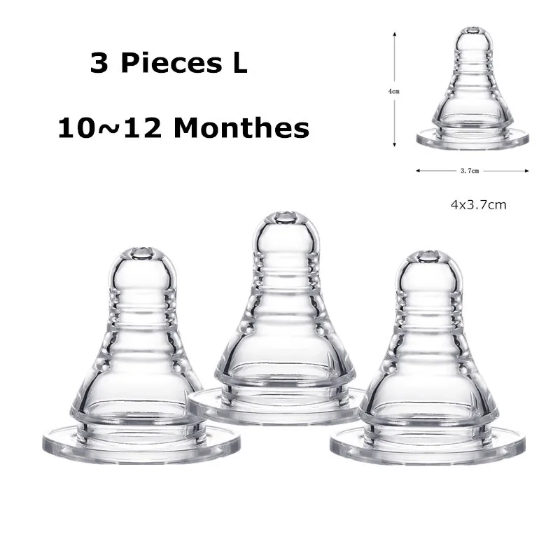3 pcs L 3 шт./компл. ЛСР Замена соска для молочная бутылочка для кормления с Стандартный Размеры соски-пустышки, Размеры S/M/L Размеры - Цвет: 3 pcs L