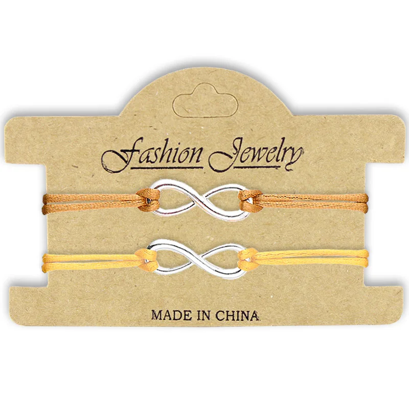 Golden brown Sweble новая одежда для маленькой девочки 2 шт./компл. Вместе навсегда любовь, бесконечность, браслет для любителей Красная Нить пара Браслеты, ювелирное изделие, подарок регулируемый - Окраска металла: Golden brown