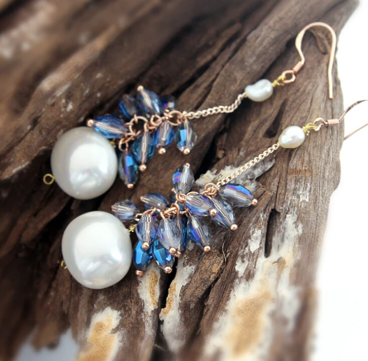 2016 Корейский новая мода четырехгранный шип серьги для женщин свежий жемчужные