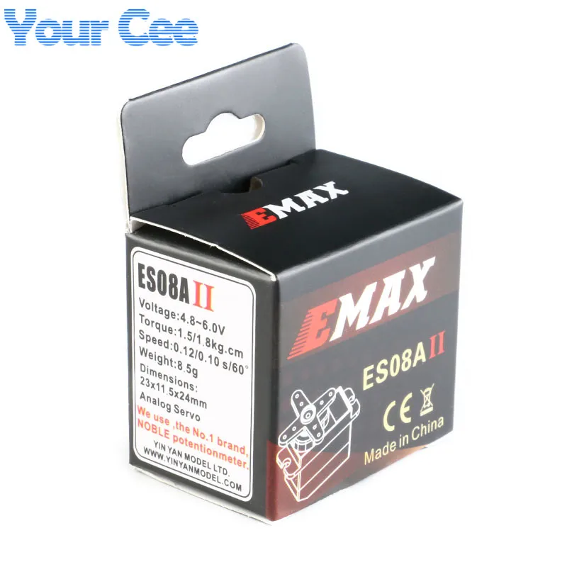 EMAX ES08A II Мини Аналоговый сервопривод с 9g пластиковым зубчатым фиксированным