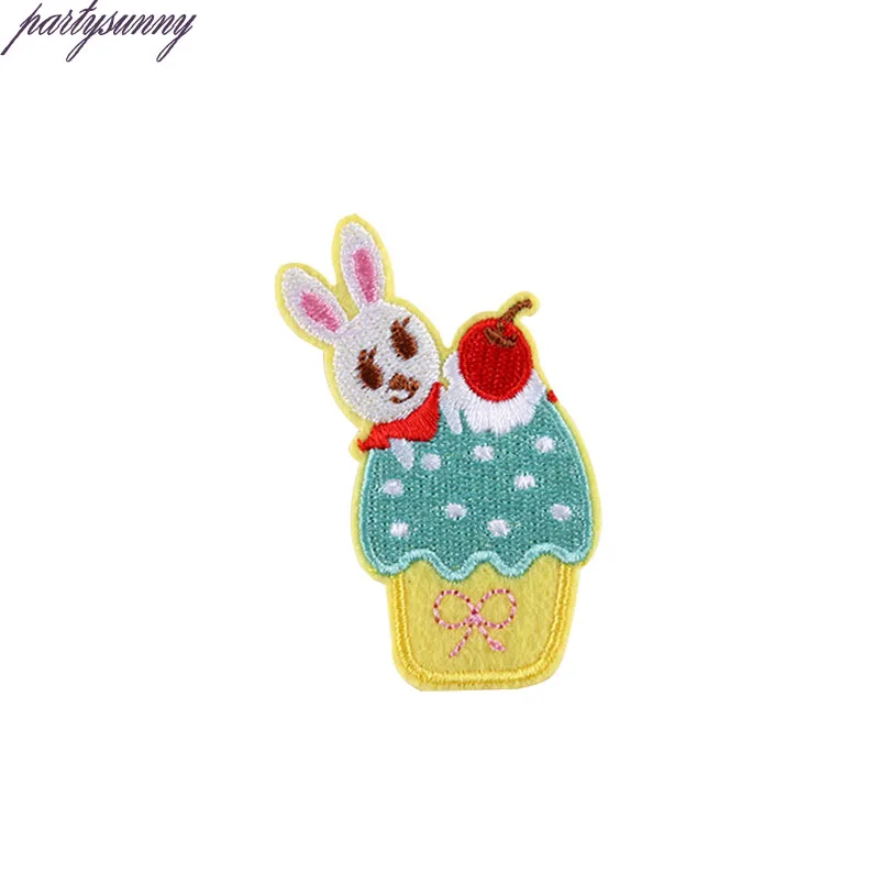 Pf мультфильм патчи para la ropa кролик голову аппликация вышивка термо наклейки