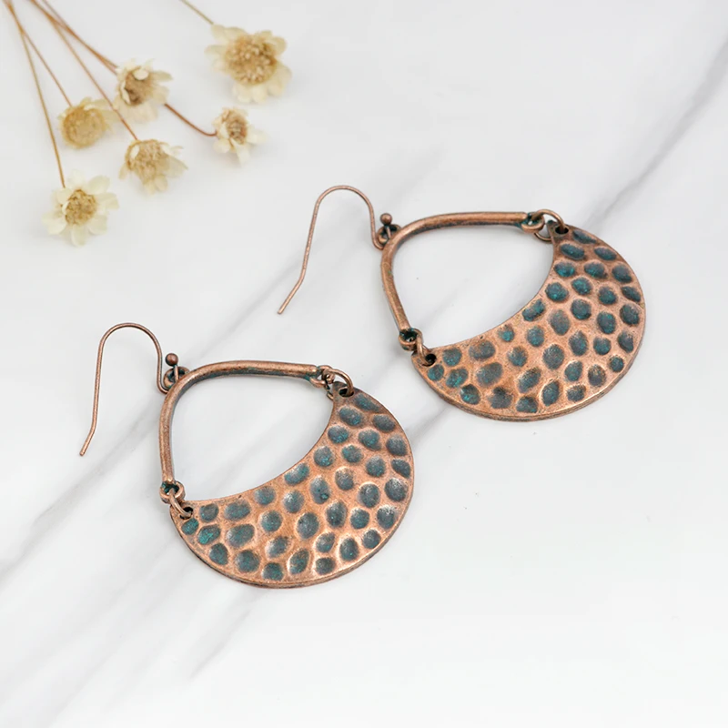 Винтажные бронзовые круглые Висячие длинные серьги в стиле бохо массивные