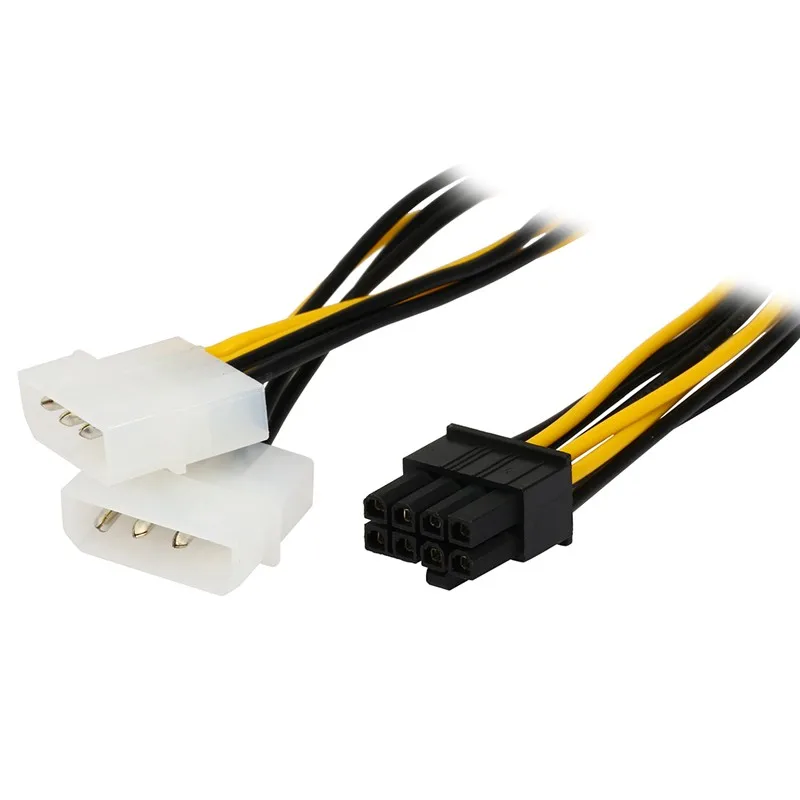 Кабель питания для видеокарты Molex IDE PCI-E адаптер с 8-контактным разъемом типа Male-Dual