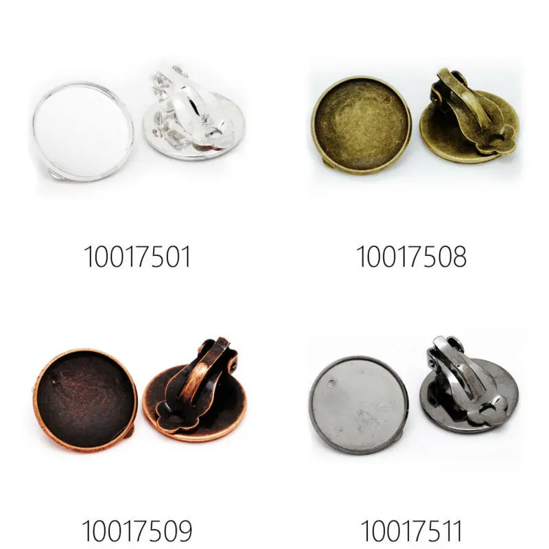 

50 шт., основа для зажима для сережек, 18 мм, мелкая рамка, фотоэлемент, латунь, сделано-100175