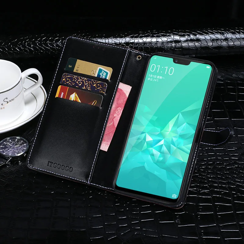 Винтажный Магнитный кожаный чехол для OPPO A3 защитный силиконовый премиум-класса