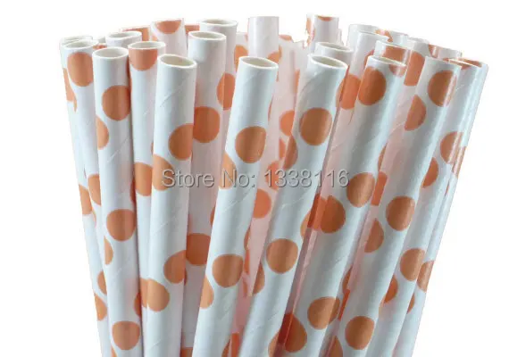 

Free Shipping 100pcs Orange Polka Dot Paper Drinking Straws,Party Supplies Paper Drinking Straws Wholesale Online