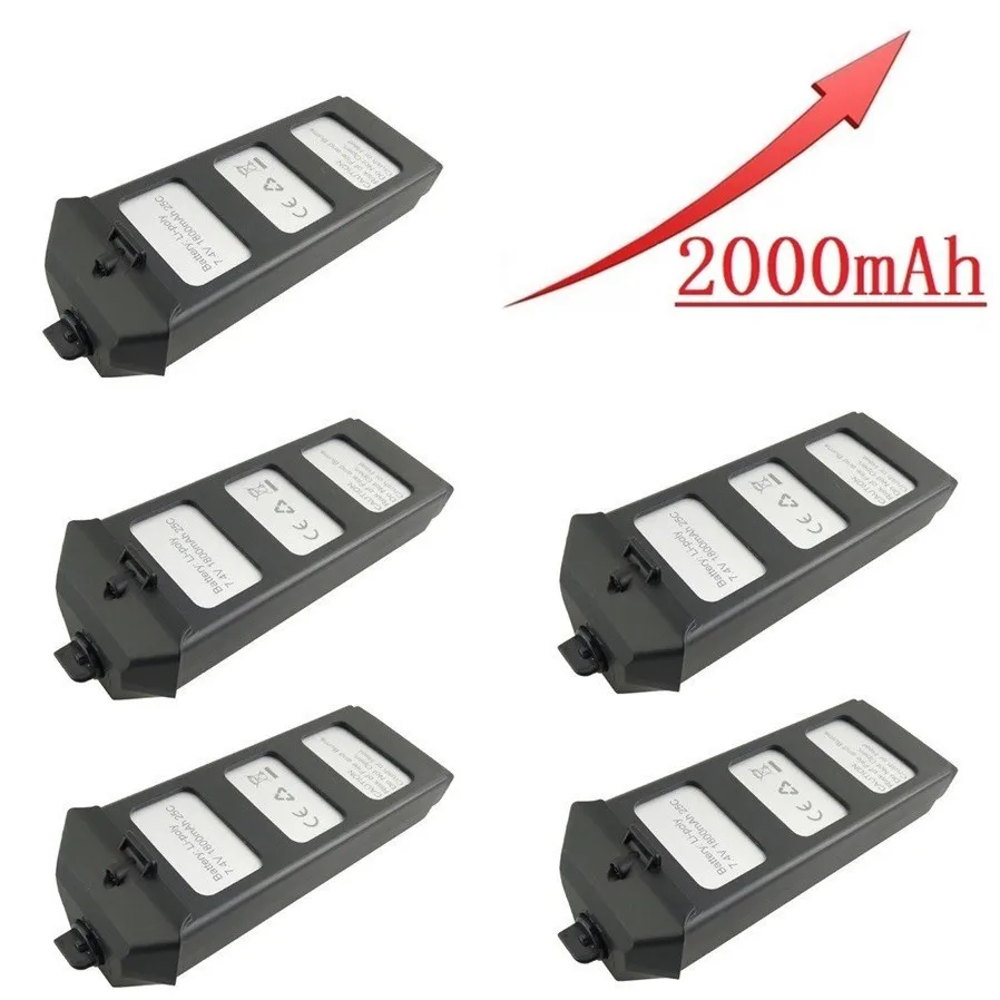 Обновление 2000mAH 7 4 V LiPo батарея для MJX R/C Bugs 5W B5W RC Quadcopter запасные части v Drone JJRC X5 Pro 1/2/5