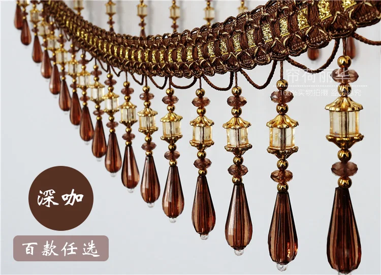 Роскошные модные кружевные занавески высокого качества с бахромой из бисера 6