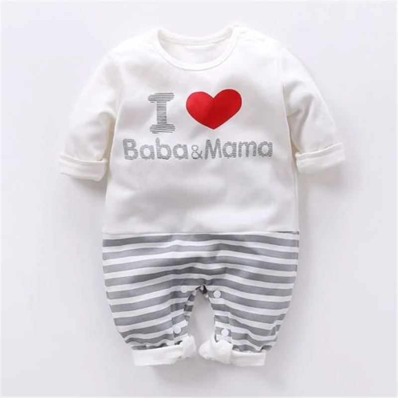Осенний комбинезон для новорожденных мальчиков и девочек I Love Baba Mama наряды одежда