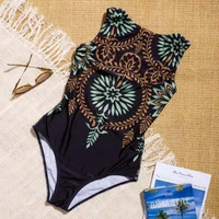 2022 sexy one piece swimsuit closed print swimwear women swimsuit push up bathing suit for beach or pool female swimming suit