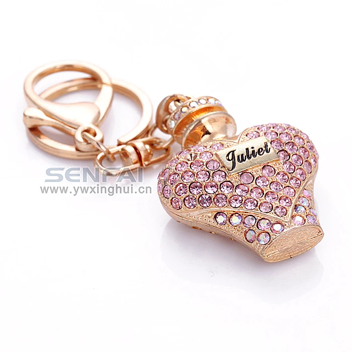 2017 роскошный флакон духов ароматы брелок розовое золото цвет Джульетта Chaveiro со