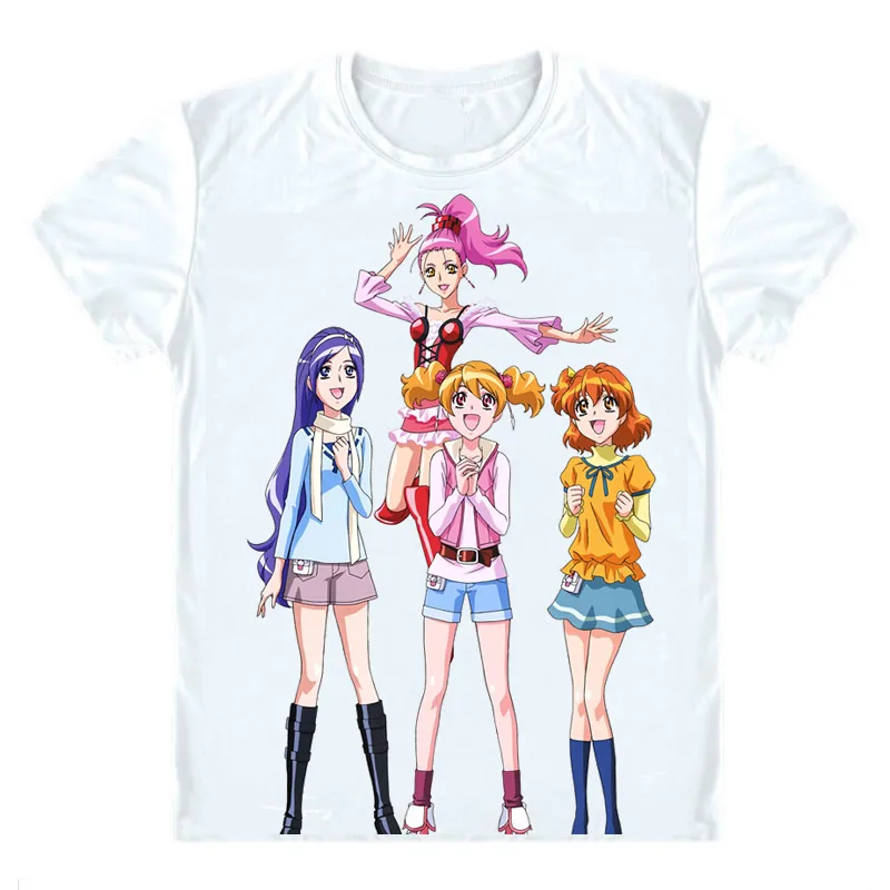 Футболки Fresh Pretty Cure рубашки с коротким рукавом в разных стилях блестками и