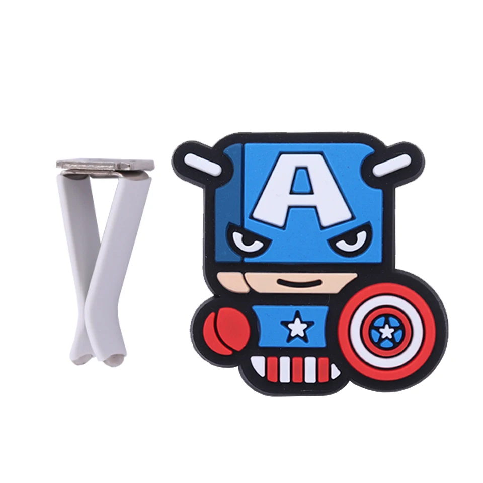 Captain America Cartoon Air Freshener Styling perfumes The Avengers Marvel Style Star Wars Iron Man Captain Auto Air Condition Vent Outlet Clip - Название цвета: Captain America