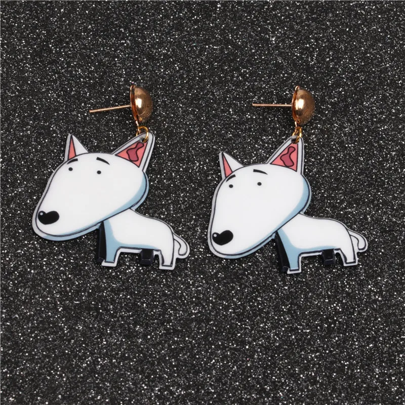 Bull Terrier собаки животные висячие серьги бульдог Хаски прекрасный вывеска собака серьги для женщин Девушка подарок собака ювелирные украшения для влюбленных