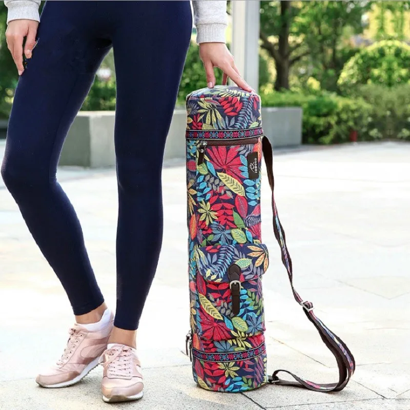 Рюкзак для йоги коврик Холщовый пилатеса сумка переноска регулируемая