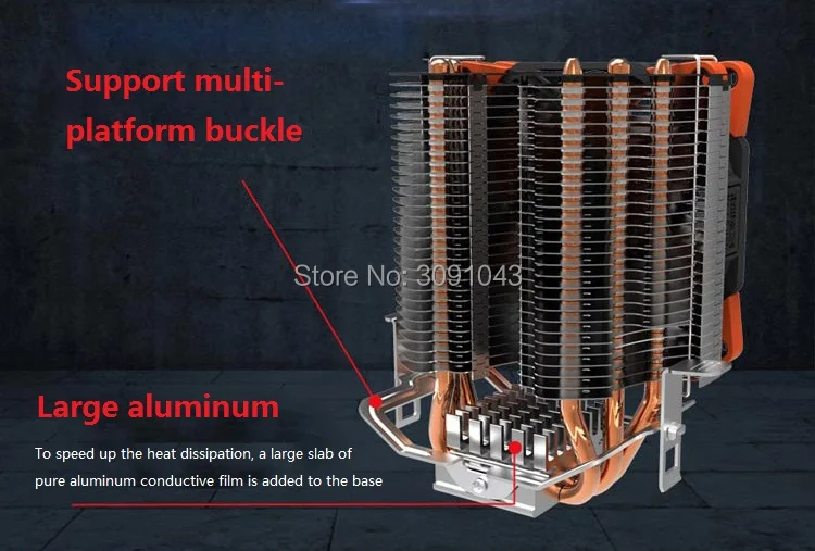 PcCooler S97 кулер для процессора 90 мм 4 pin PWM вентилятор 3 puro rame heatpipe для Intel 775 1151 1155 1150 1156 для AMD AM4 AM3 AM2 AM2+ FM1
