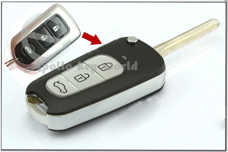 Складной чехол для ключей с 3 кнопками Сменный Чехол дистанционным открытием Toyota