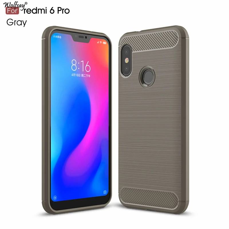 Wolfsay противоударный чехол для мобильного телефона Xiaomi Redmi 6 Pro Чехол мягкий TPU