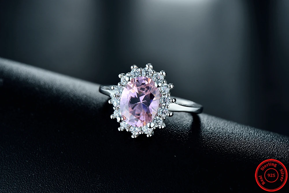 2.0Ct модное Настоящее однотонное 925 пробы Серебряное кольцо, Модный женский подарок, 5А циркониевое ювелирное изделие, фирменное обручальное серебряное кольцо