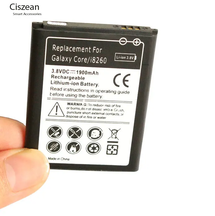 Ciszean 1x1900mAh B150AE B150AC Сменный аккумулятор для Samsung Galaxy Core i8260 G3508 G3509 G3502 i8268 i829 i8262