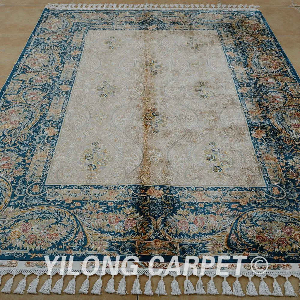Yilong 5 6 'x 8 2' античный ковер ручной работы из Турции бежевый персидский isfahan для